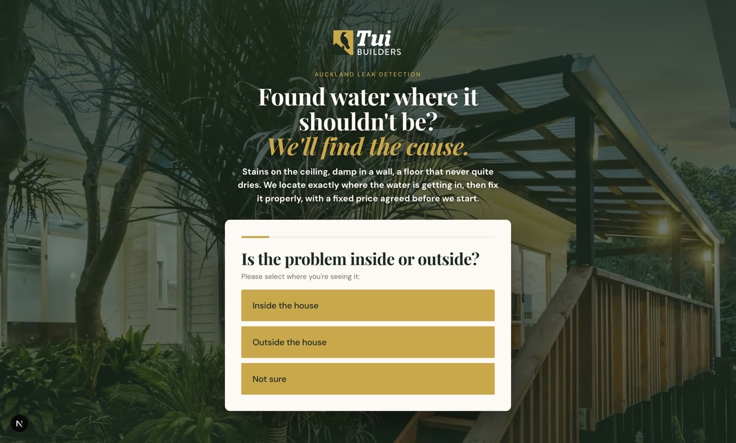 The Tui Builders enquiry funnel