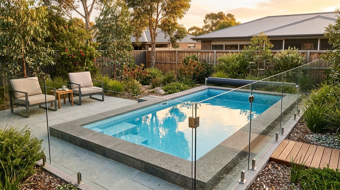 Newly finished pool installation in a modern Australian home.