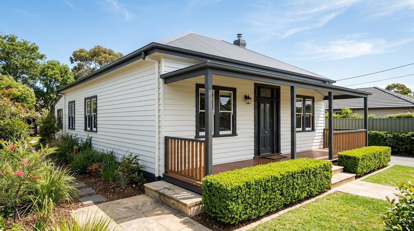 Newly finished exterior painting in a modern Australian home.