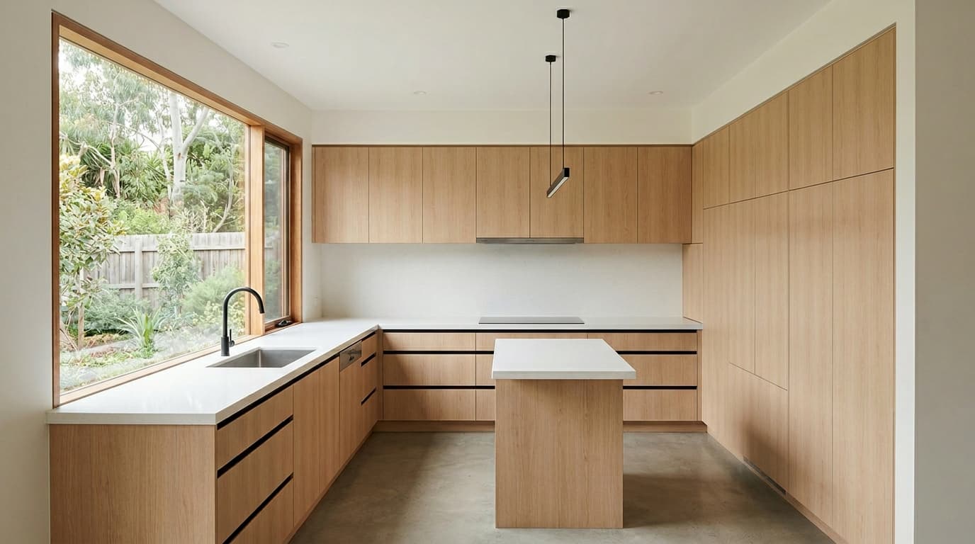 Newly finished kitchen renovation in a modern Australian home.
