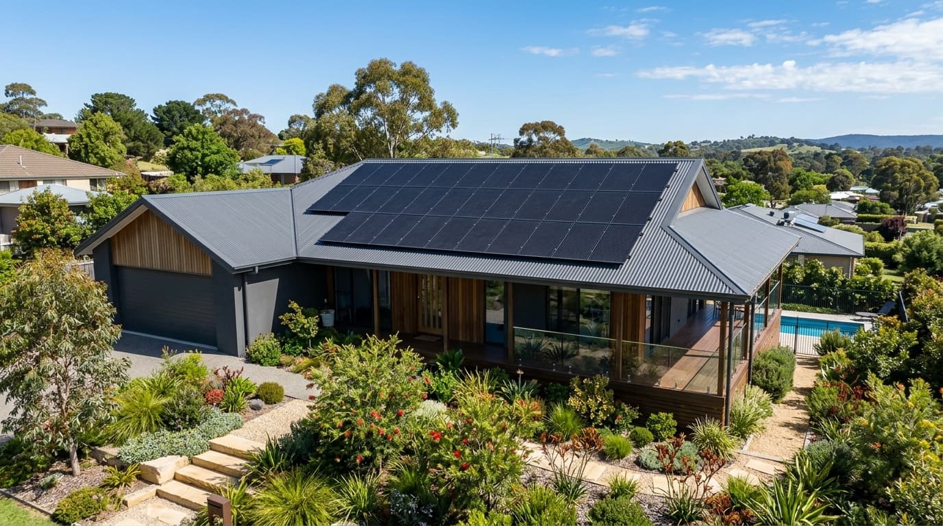 Newly finished solar installation in a modern Australian home — example for Melbourne.